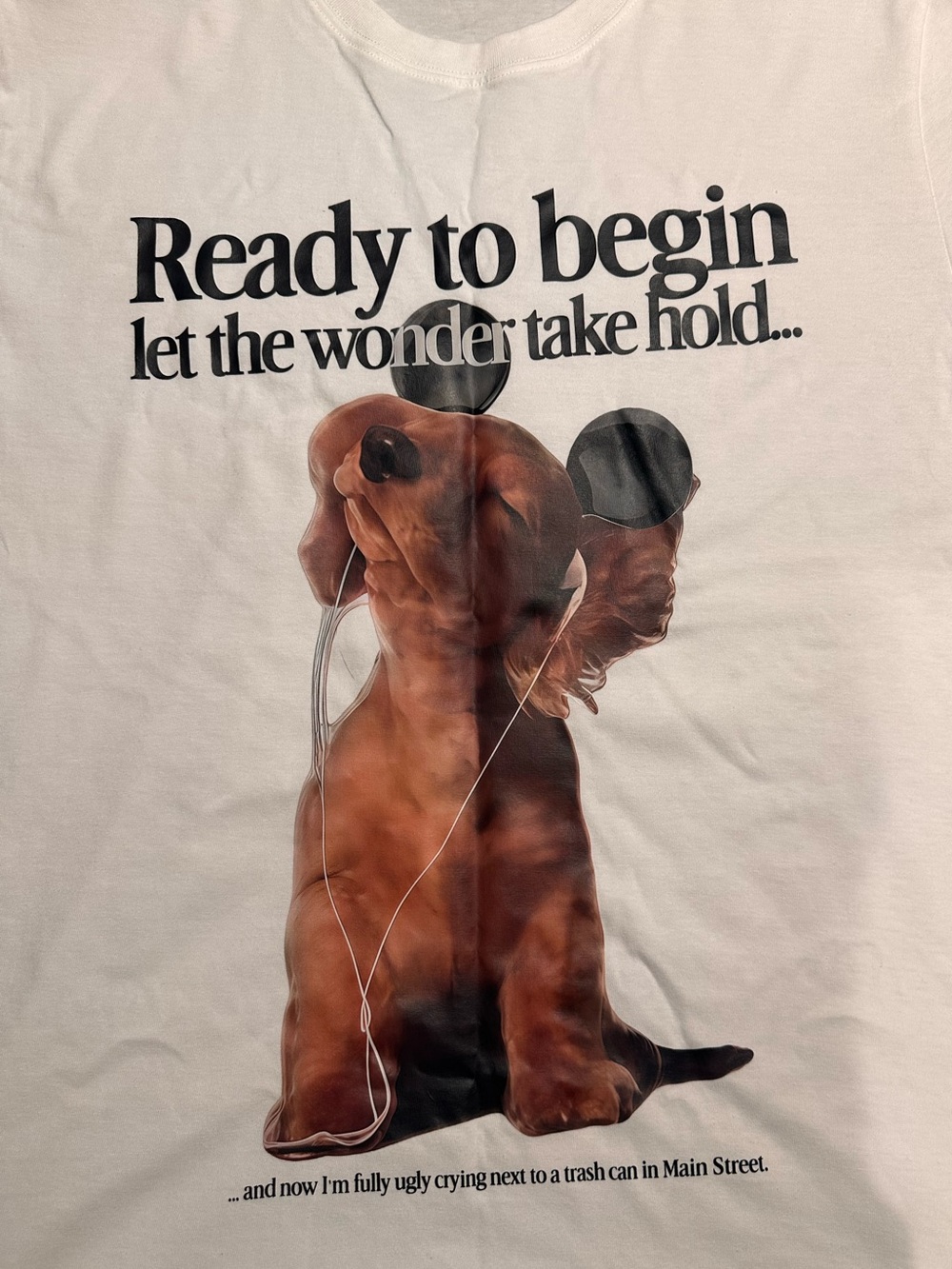 Disney park themed White Graphic Tee - "Ready to Begin" Puppy Print - Picture 3 of 10